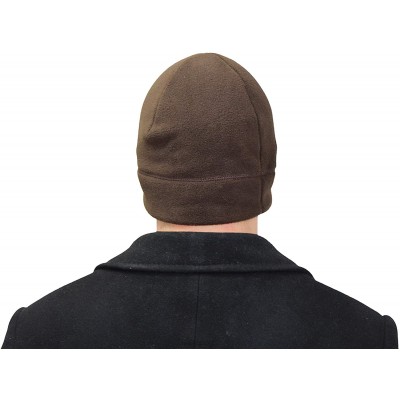 Skullies & Beanies Tactical Fleece Watch Cap Beanie - Skull Cap Fleece Hat - Mens & Women - Deep Brown - CB18Z4ZONCS $12.35