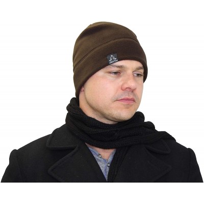 Skullies & Beanies Tactical Fleece Watch Cap Beanie - Skull Cap Fleece Hat - Mens & Women - Deep Brown - CB18Z4ZONCS $12.35