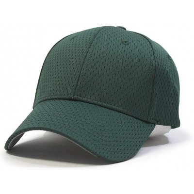 Baseball Caps Plain Pro Cool Mesh Low Profile Adjustable Baseball Cap - Dark Green - CB12HVGC0BJ $9.92