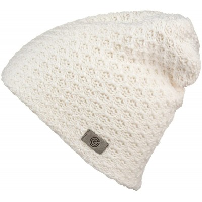 Skullies & Beanies Evony Warm Thick Slouch Beanie - Textured Knit with Soft Inner Lining - One Size - Off White - C6189260DZY...