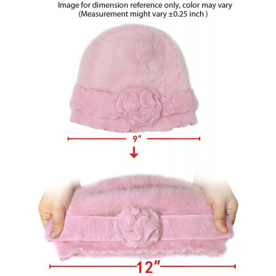 Skullies & Beanies Women's Super Soft Solid Color Knit Angora Beanie Hat - Flower Camel - CP11CMTFU3V $14.80