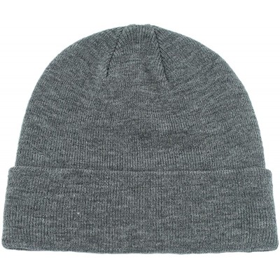 Skullies & Beanies Daily Beanie Hat for Men Winter Hat Cuff Beanie Thick Knit Skull Cap - Dark Gray - CZ18IRSQO7W $9.23