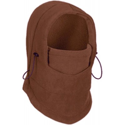 Skullies & Beanies Outdoor Riding Keep Warm Cycling Windproof hat Fleece Bib Hood Masked - Brown - C612N9IU18T $12.89