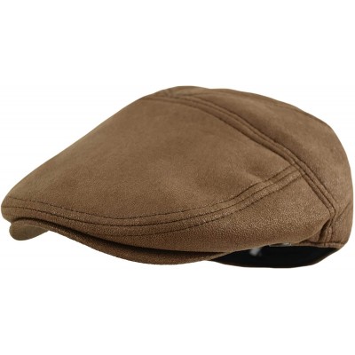 Newsboy Caps Premium Men's Wool Newsboy Cap SnapBrim Thick Winter Ivy Flat Stylish Hat - 2371-brown Faux Suede - CK18Y8KKWUZ ...