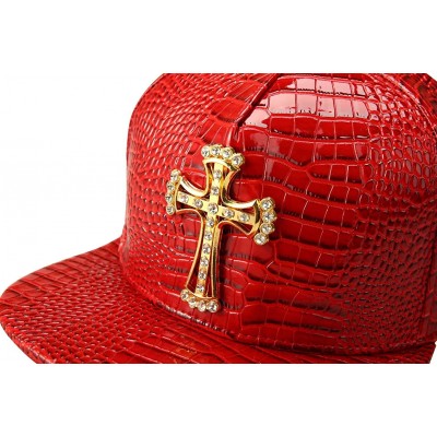 Baseball Caps Hip Hop Hat-Diamond Cross Crocodile Adjustable Snapback Hat Flat-Brimmed Hat Baseball Caps Rock Cap for Men Wom...