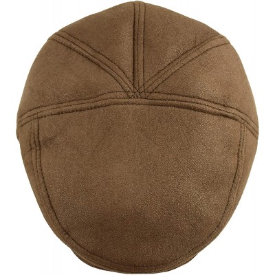 Newsboy Caps Premium Men's Wool Newsboy Cap SnapBrim Thick Winter Ivy Flat Stylish Hat - 2371-brown Faux Suede - CK18Y8KKWUZ ...