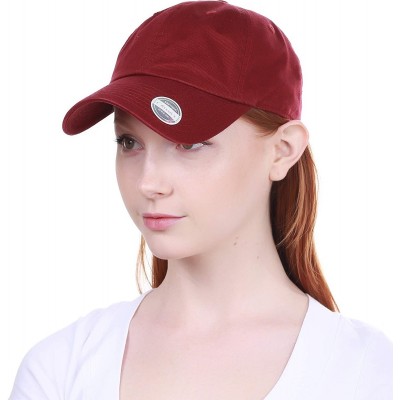 Baseball Caps Dad Hat Adjustable Plain Cotton Cap Polo Style Low Profile Baseball Caps Unstructured - Burgundy - C012FOW5NN9 ...