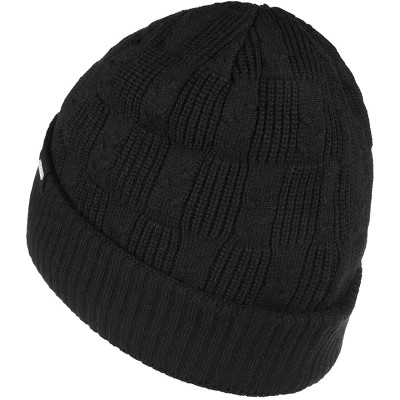 Skullies & Beanies Winter Beanie Fleece Toboggan - E1-black - C618L2XHZEE $9.02