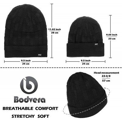 Skullies & Beanies Winter Beanie Fleece Toboggan - E1-black - C618L2XHZEE $9.02