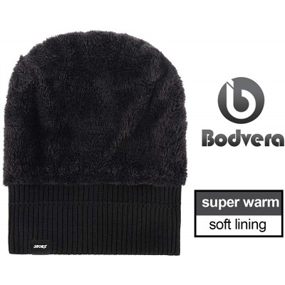 Skullies & Beanies Winter Beanie Fleece Toboggan - E1-black - C618L2XHZEE $9.02