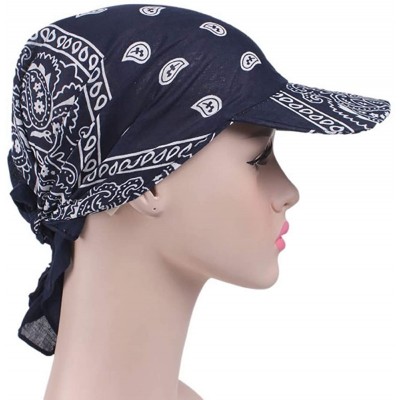 Skullies & Beanies Chemo Headwear Turbans Cancer Hats Sleeping Hats Sleep Bonnet Cap Baseball Cap - Navy - C518SW0OUMG $7.91