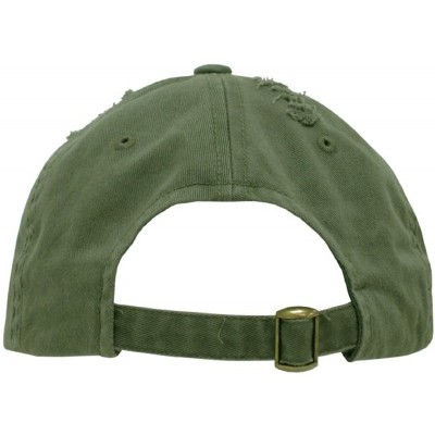 Baseball Caps Plain Spring Baseball Vintage Distressed Style Cap Hat - Olive - CO112UIUSW7 $11.72