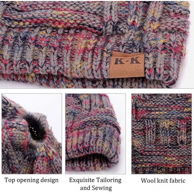 Skullies & Beanies Beanie Hat Ponytail BeanieTail - Rainbowgray - C218Z3AW93X $10.98