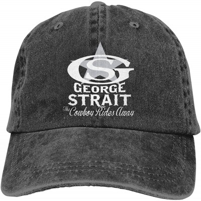 Baseball Caps George Strait Unisex Denim Hat Can Adjust Denim Cap Baseball Cap Black - Black - CJ18S4DT8WO $15.36