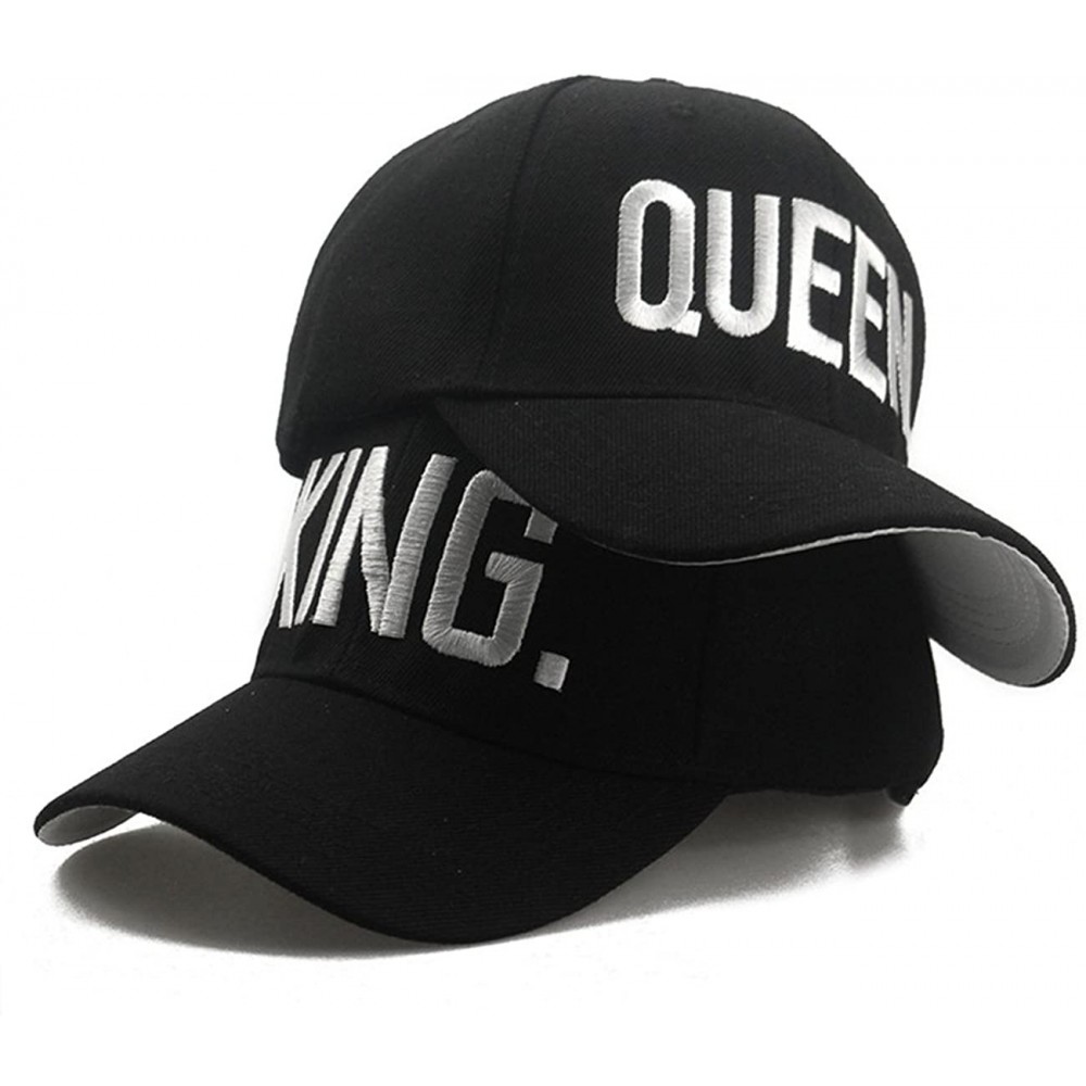 Baseball Caps King Queen Hats Matching Snapbacks Hip Hop Hats Couples Snapback Caps Adjustable - Black - CZ18DKGMQIQ $12.83