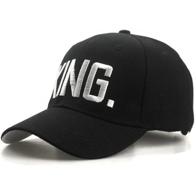 Baseball Caps King Queen Hats Matching Snapbacks Hip Hop Hats Couples Snapback Caps Adjustable - Black - CZ18DKGMQIQ $12.83