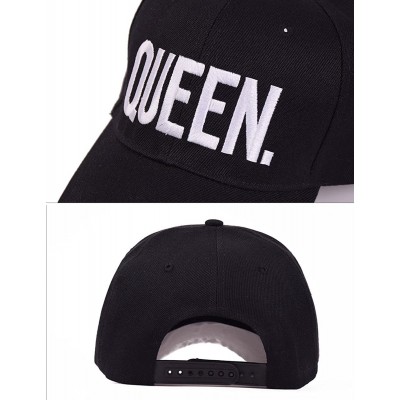 Baseball Caps King Queen Hats Matching Snapbacks Hip Hop Hats Couples Snapback Caps Adjustable - Black - CZ18DKGMQIQ $12.83