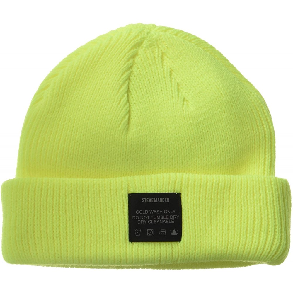 Skullies & Beanies Men's Heather Classic Beanie - Neon Yellow - CJ18TL6463U $16.94