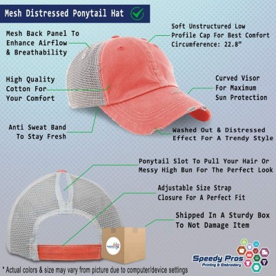 Baseball Caps Custom Womens Ponytail Cap Show Heifer Embroidery Cotton Strap Closure - Coral Design Only - C8195WRMHUS $19.71