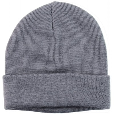 Skullies & Beanies Winter Two Layers Soft Ribbed Knit Fisherman Beanie Hat in Solid Color - Solid Gray - CO12N4NO49I $19.74