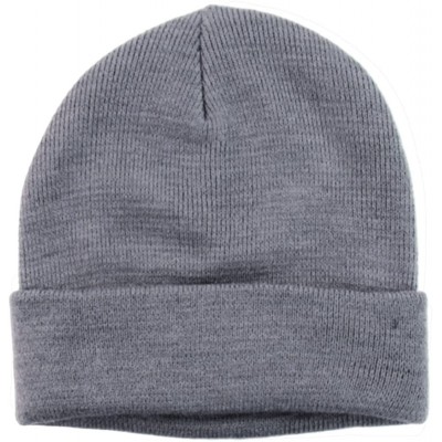 Skullies & Beanies Winter Two Layers Soft Ribbed Knit Fisherman Beanie Hat in Solid Color - Solid Gray - CO12N4NO49I $9.60