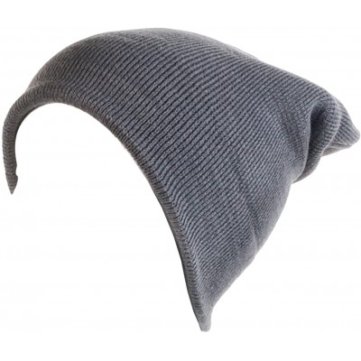 Skullies & Beanies Winter Two Layers Soft Ribbed Knit Fisherman Beanie Hat in Solid Color - Solid Gray - CO12N4NO49I $9.60