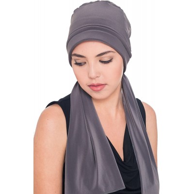 Sun Hats Versatile Headwear with Long Tails for Hairloss - Chemo Hats for Women - Heather Grey - C911FKTMPID $24.36