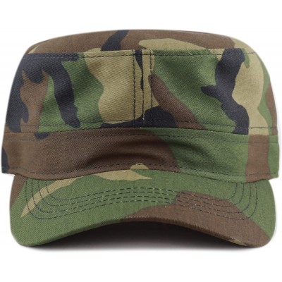 Baseball Caps Made in USA Cotton Twill Military Caps Cadet Army Caps - Woodland Camo - CH18CA9D9U2 $8.57