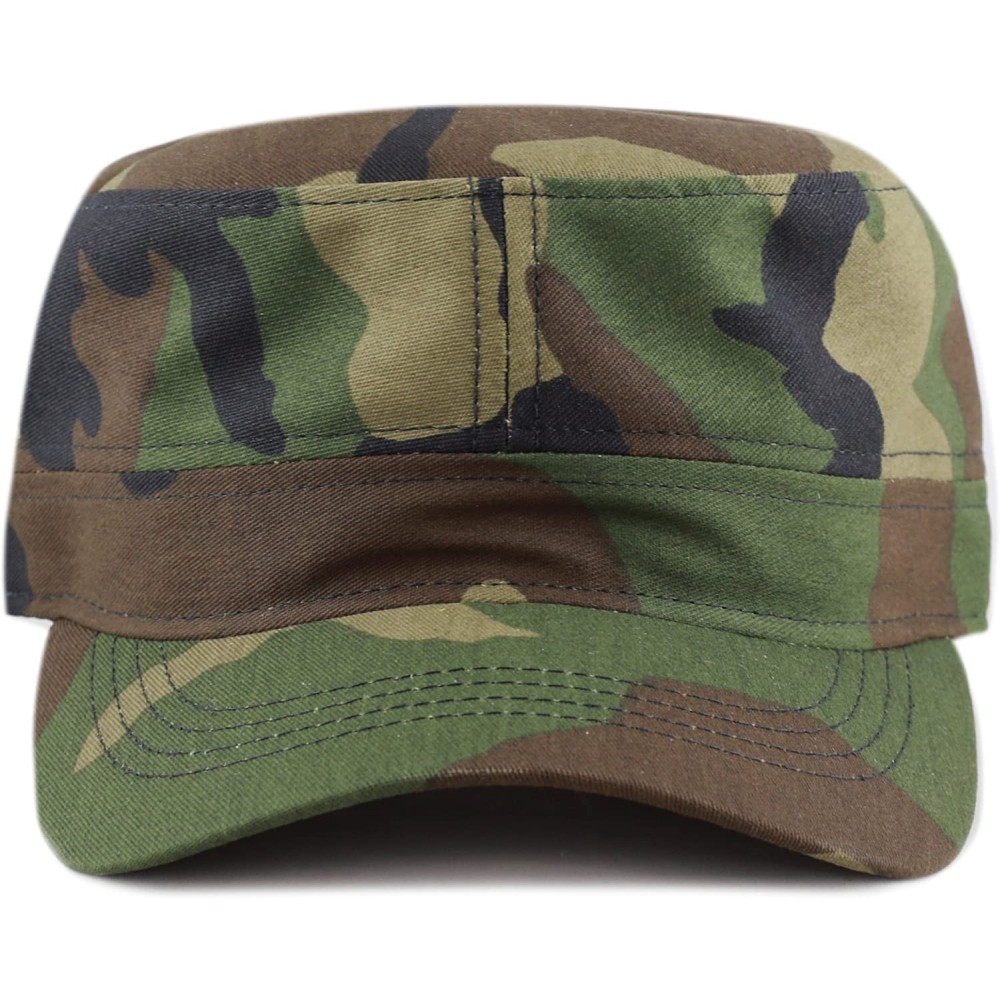 Baseball Caps Made in USA Cotton Twill Military Caps Cadet Army Caps - Woodland Camo - CH18CA9D9U2 $8.57