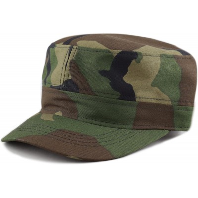 Baseball Caps Made in USA Cotton Twill Military Caps Cadet Army Caps - Woodland Camo - CH18CA9D9U2 $8.57