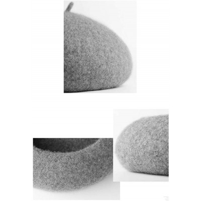 Berets Classic French Artist Beret for Women Wool Beret Hat Solid Color - Gray - CI18KNN4T9I $16.87