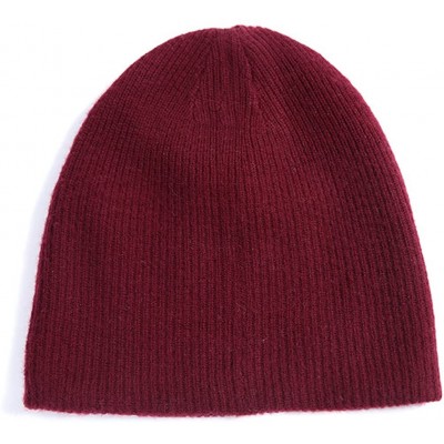 Skullies & Beanies Women's 100% Australian Merino Wool Knit Beanie Hat Warm Skull Caps Headwear - Wine - CU186902WRQ $18.92