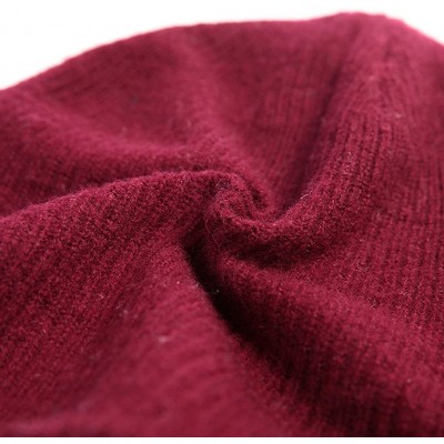 Skullies & Beanies Women's 100% Australian Merino Wool Knit Beanie Hat Warm Skull Caps Headwear - Wine - CU186902WRQ $18.92