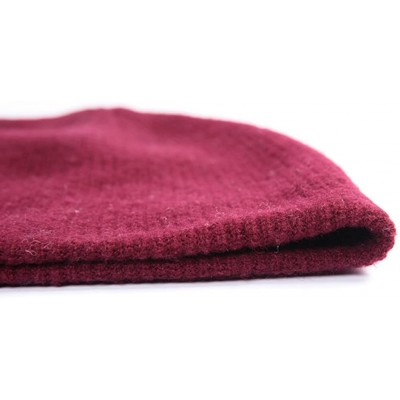 Skullies & Beanies Women's 100% Australian Merino Wool Knit Beanie Hat Warm Skull Caps Headwear - Wine - CU186902WRQ $18.92