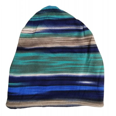 Skullies & Beanies Women's Colorful Striped Chemo Beanie Cap Hat for Cancer Patients - Blue - CN12N45B0J3 $7.71