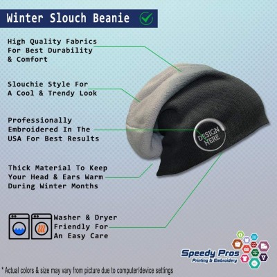Skullies & Beanies Custom Slouchy Beanie Irish Map Flag Embroidery Skull Cap Hats for Men & Women - Black Grey - CX18A56QD6D ...