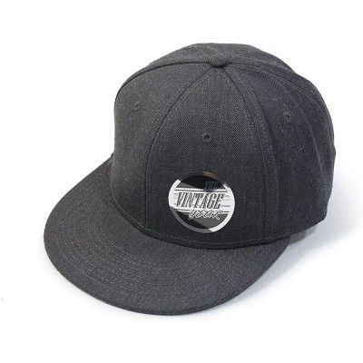 Baseball Caps Premium Heather Wool Blend Flat Bill Adjustable Snapback Hats Baseball Caps - Heather Black - CO125LESW2T $17.68