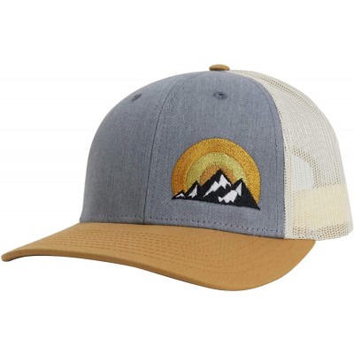 Baseball Caps Outdoors Big Mountains Trucker hat for Men - Birch/Yellow - CH18G4IEDXK $18.21
