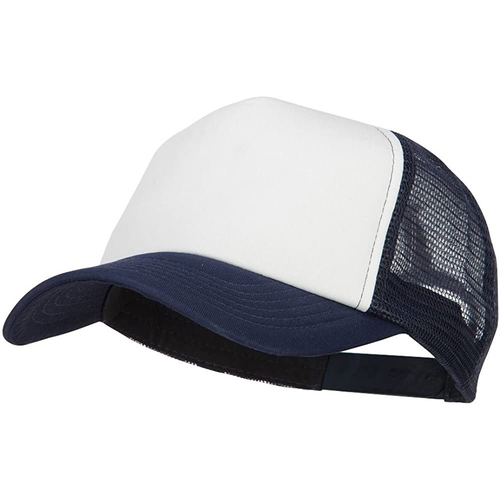 Baseball Caps Cotton Trucker Cap - Navy White - CT18TGYHG2M $17.09