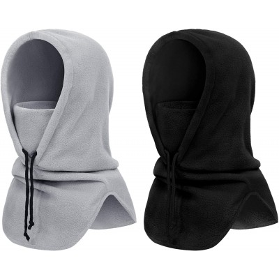 Balaclavas 2 Pieces Winter Balaclava Hat Windproof Ski Mask Thick Warm Fleece Face Mask for Outdoor Sports - CE18X22Q3N5 $10.48