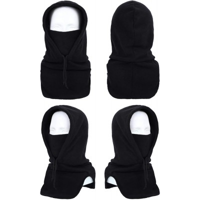 Balaclavas 2 Pieces Winter Balaclava Hat Windproof Ski Mask Thick Warm Fleece Face Mask for Outdoor Sports - CE18X22Q3N5 $10.48