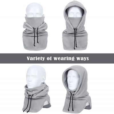 Balaclavas 2 Pieces Winter Balaclava Hat Windproof Ski Mask Thick Warm Fleece Face Mask for Outdoor Sports - CE18X22Q3N5 $10.48