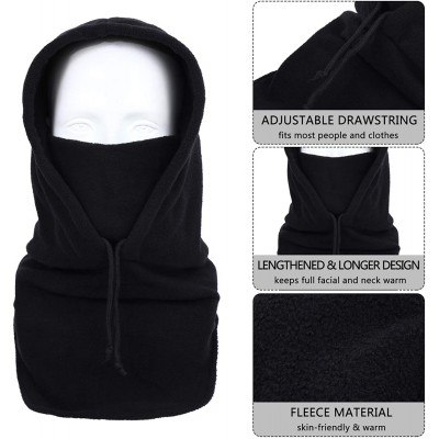 Balaclavas 2 Pieces Winter Balaclava Hat Windproof Ski Mask Thick Warm Fleece Face Mask for Outdoor Sports - CE18X22Q3N5 $10.48
