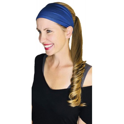 Headbands Ultimate Sports Sweat Wicking Headband (Navy) - Navy - CH18ZCMAS22 $8.05