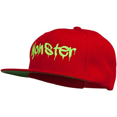 Baseball Caps Halloween Monster Embroidered Snapback Cap - Red - CP11ONZ7PM1 $23.94