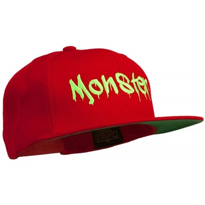 Baseball Caps Halloween Monster Embroidered Snapback Cap - Red - CP11ONZ7PM1 $23.94