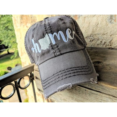 Baseball Caps Women's-Customizable-Home Baseball Cap- All 50 States & Texas - Darkgrey/Customized - C518GLUIENL $28.58