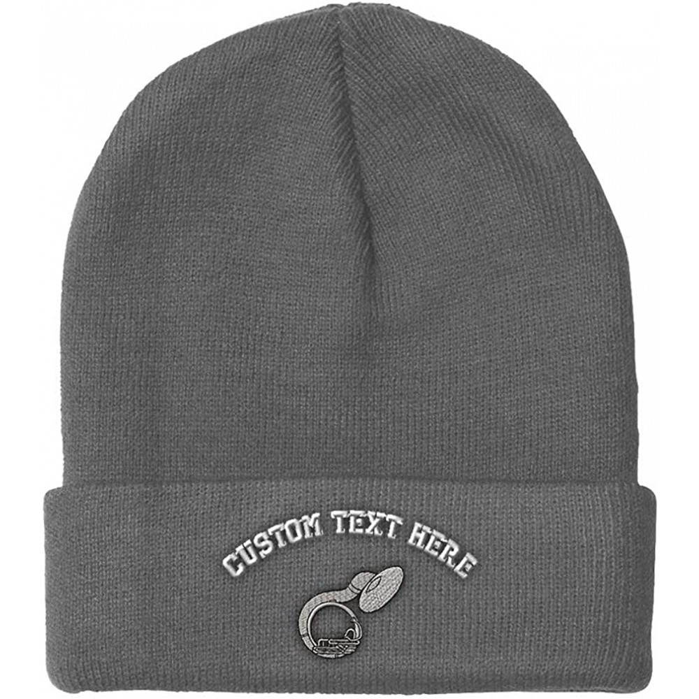 Skullies & Beanies Custom Beanie for Men & Women Sousaphone Music A Embroidery Skull Cap Hat - Light Grey - CH18ZS39QCI $22.50