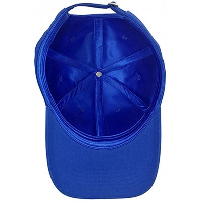 Baseball Caps Satin-Lined Cotton Baseball Cap - Hair Protective Trucker Hat for Women and Men - Blue - C318LS3K9EY $26.33