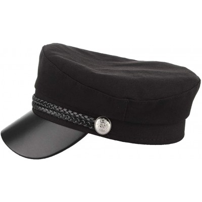 Newsboy Caps Men Women Yacht Captain Sailor Hat Newsboy Cabbie Baker Boy Peaked Beret Cap - Black - CD18Q848DU5 $9.98